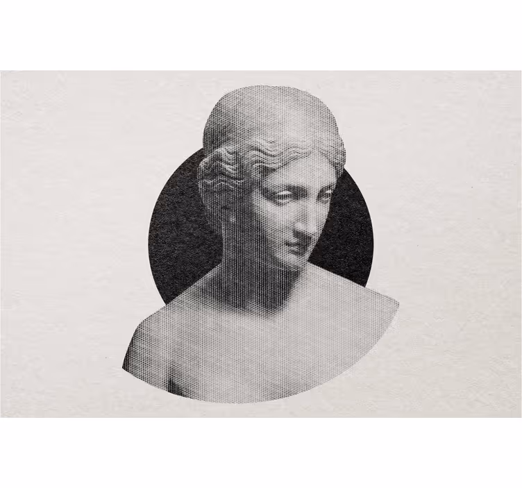 Estore de rolo cinzento estátua grega em estilo gravura - TenStickers