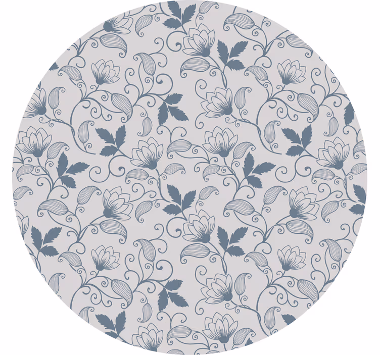 Estore de rolo cinzento padrão floral azul hamptons - TenStickers