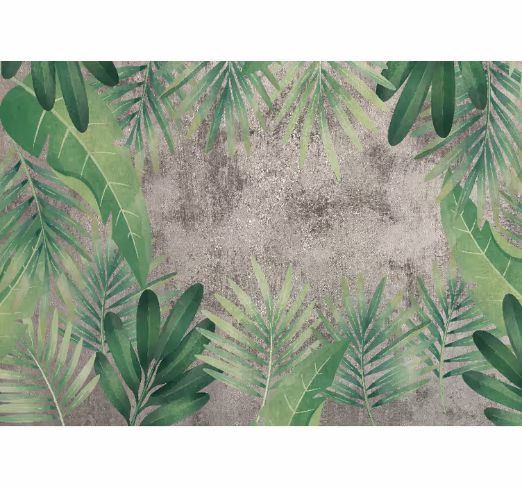 Estore de rolo quarto plantas tropicais em concreto - TenStickers