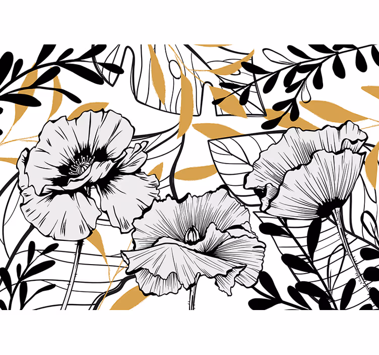 Estore de rolo quarto estilo glamour floral romântico - TenStickers
