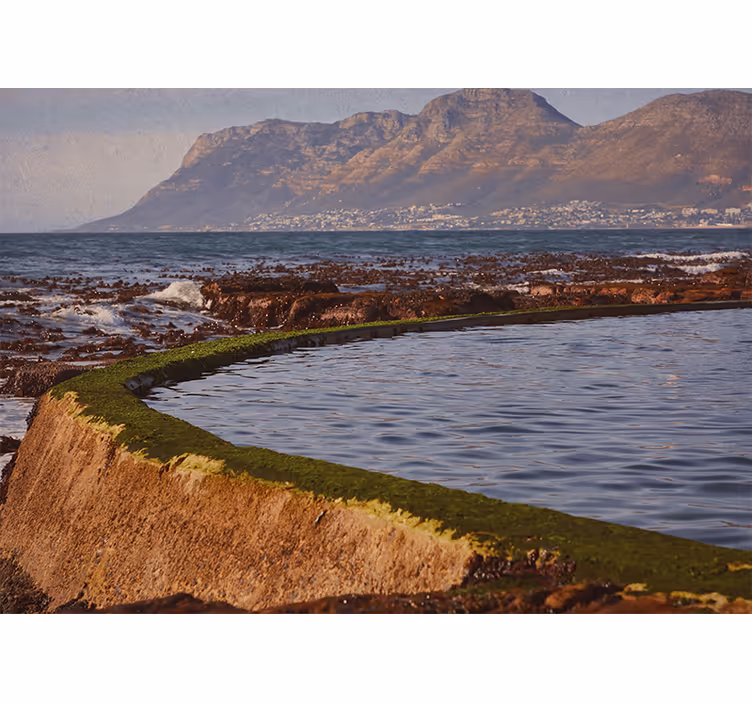 Estore de rolo quarto com vista para a montanha e piscina - TenStickers