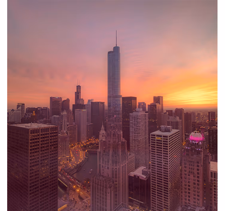 Estore de rolo para sala pôr do sol em nova iorque - TenStickers