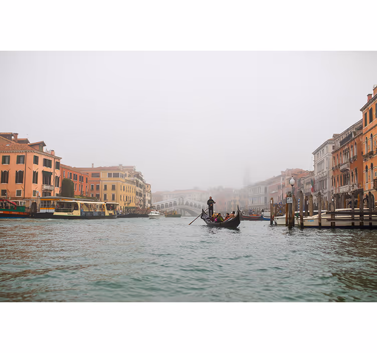 Estore de rolo para sala canais bonitos de veneza - TenStickers