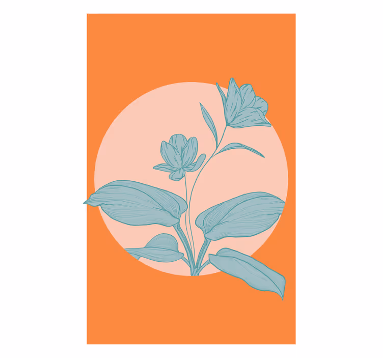 Estore de rolo para sala flor azul - TenStickers
