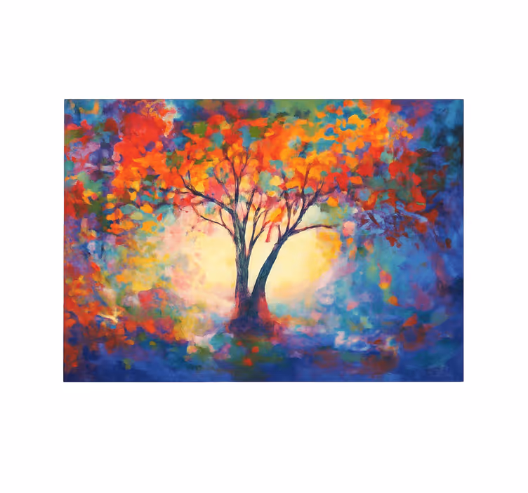 Estore de rolo para sala Árvore da vida multicolorida - TenStickers