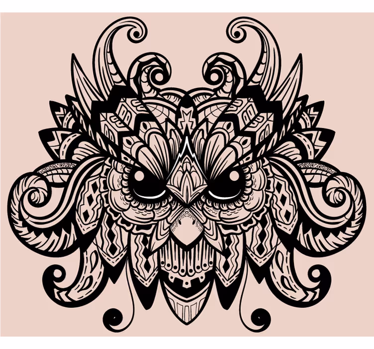 Estore de rolo quarto ilustração de coruja negra - TenStickers