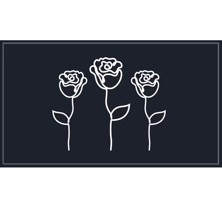 Estore de rolo quarto ilustração de rosas minimalistas - TenStickers