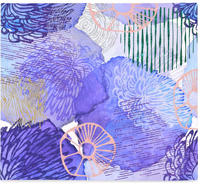 Estore de rolo quarto fundo abstrato roxo - TenStickers