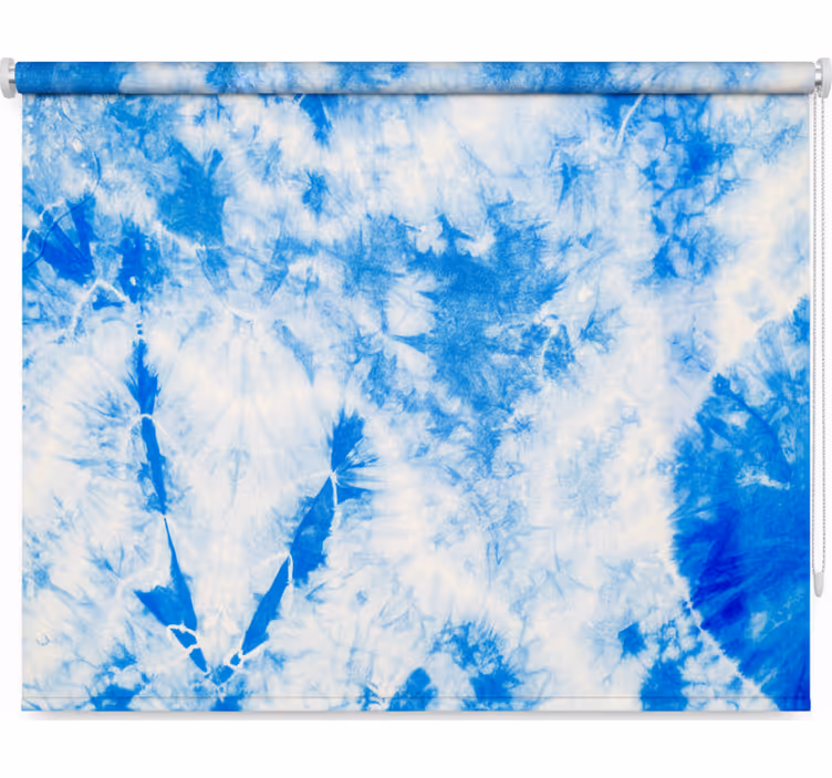 Estore de rolo quarto em azul e branco tie dye - TenStickers