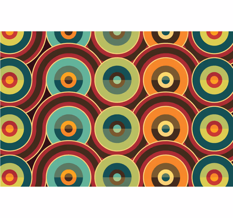 Estore de rolo quarto círculos retro repetidos - TenStickers