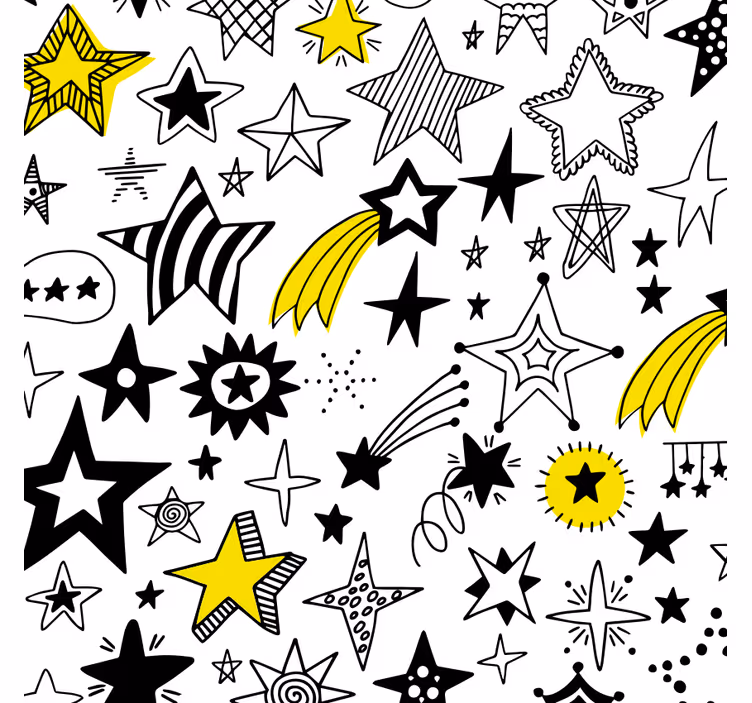 Estore de rolo quarto estrelas doodle - TenStickers