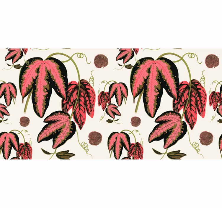 Estore de rolo quarto folhas de maranta vermelha - TenStickers