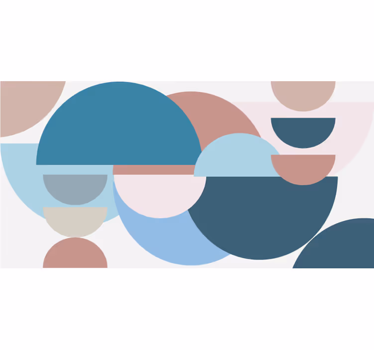 Estore de rolo quarto círculos nórdicos azul sóbrio - TenStickers