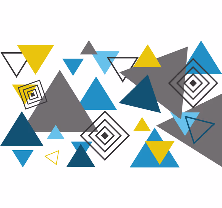 Estore de rolo quarto padrão nórdico azul e amarelo - TenStickers