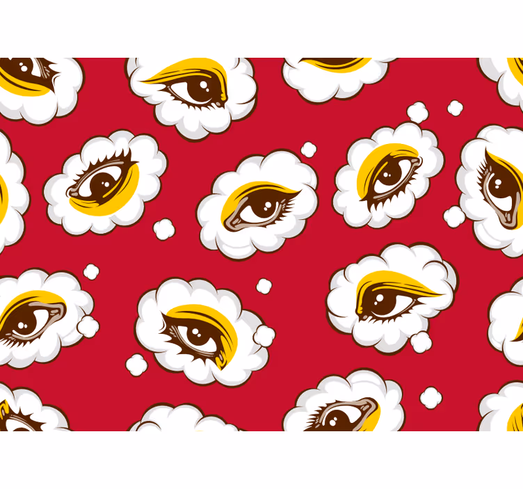 Estore de rolo quarto padrão olhos dos anos 70 - TenStickers