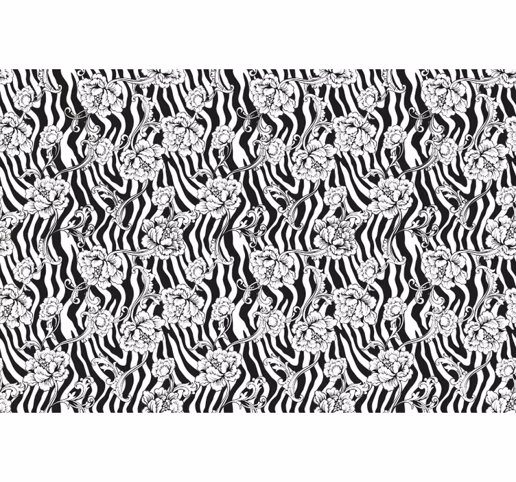 Estore de rolo quarto zebra e flores - TenStickers