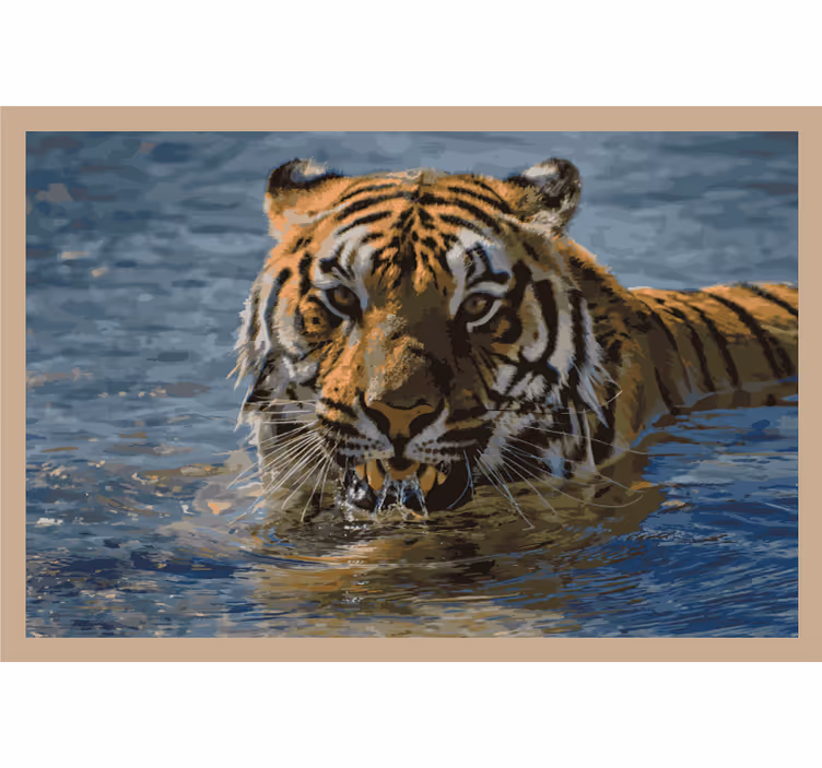 Estore de rolo quarto tigre nadando - TenStickers