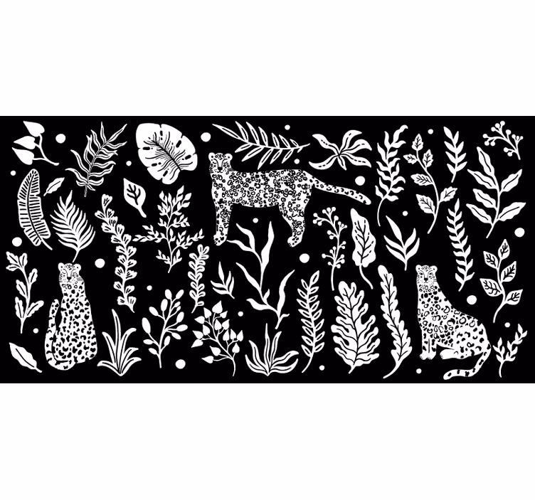 Estore de rolo quarto leopardo branco - TenStickers