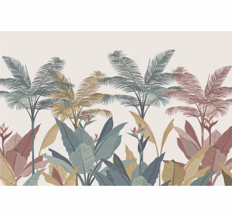 Estore de rolo quarto plantas tropicais em terracota - TenStickers
