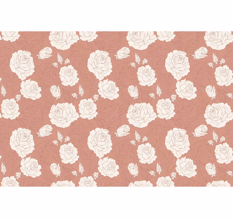Estore de rolo quarto rosas grandes terracota - TenStickers