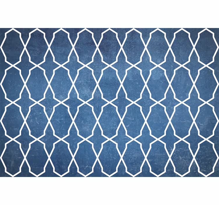 Estore de rolo quarto padrão diamante ondulado azul e branco - TenStickers