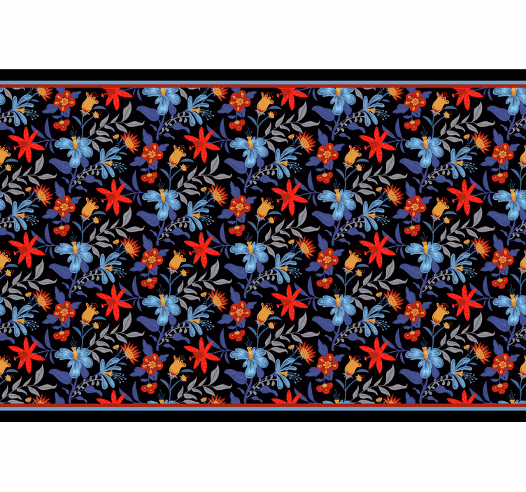 Estore de rolo quarto estampa floral 'tricot' preto - TenStickers