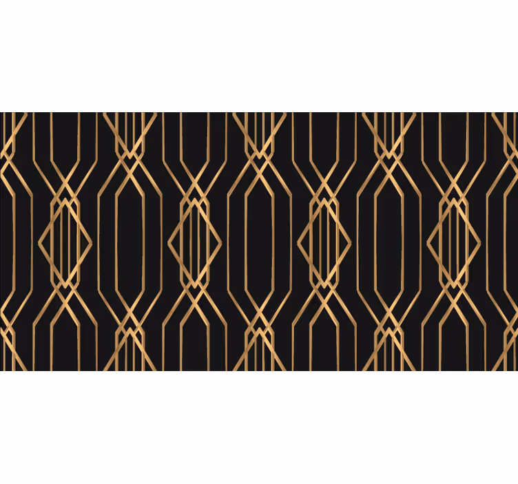 Estore de rolo quarto design geométrico preto e dourado - TenStickers