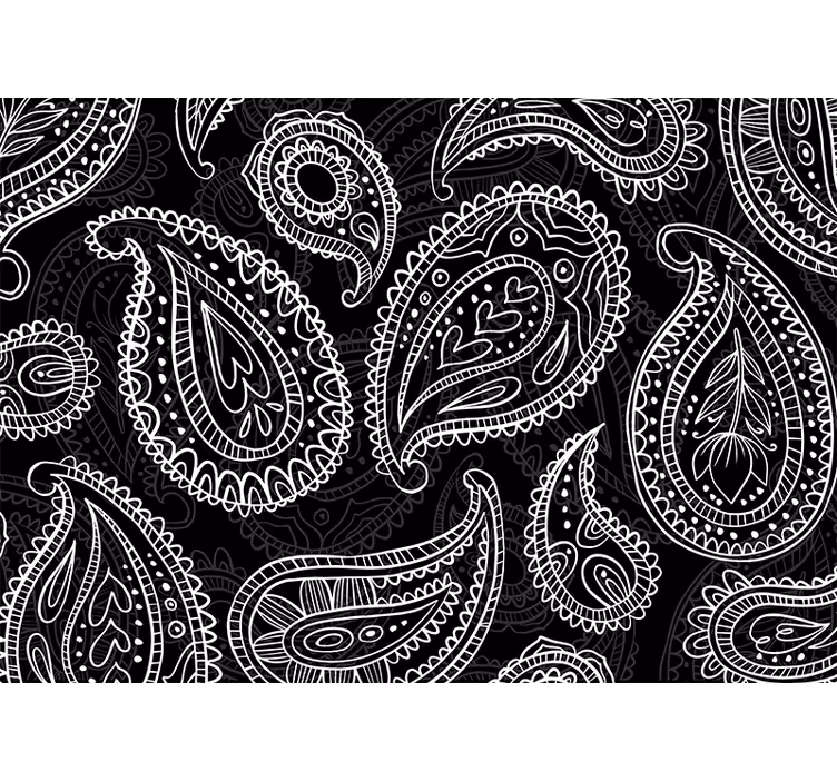 Estore de rolo quarto boêmio preto e branco - TenStickers