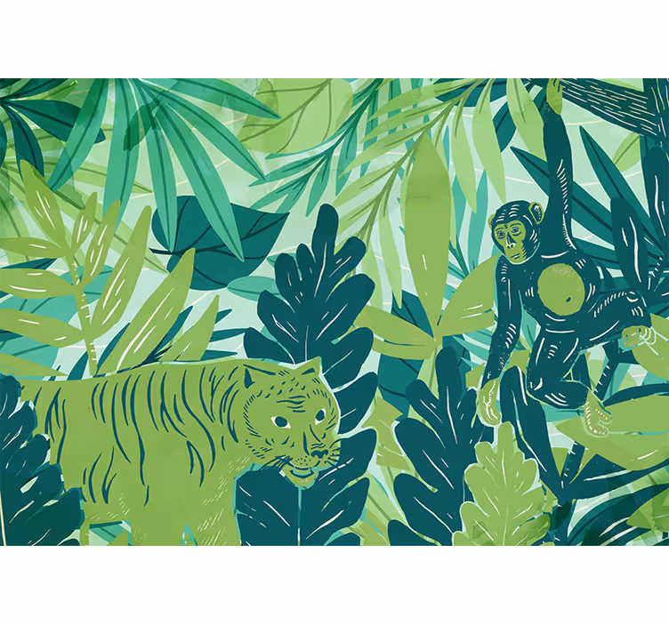 Estore de rolo quarto selva boêmia maximalista - TenStickers