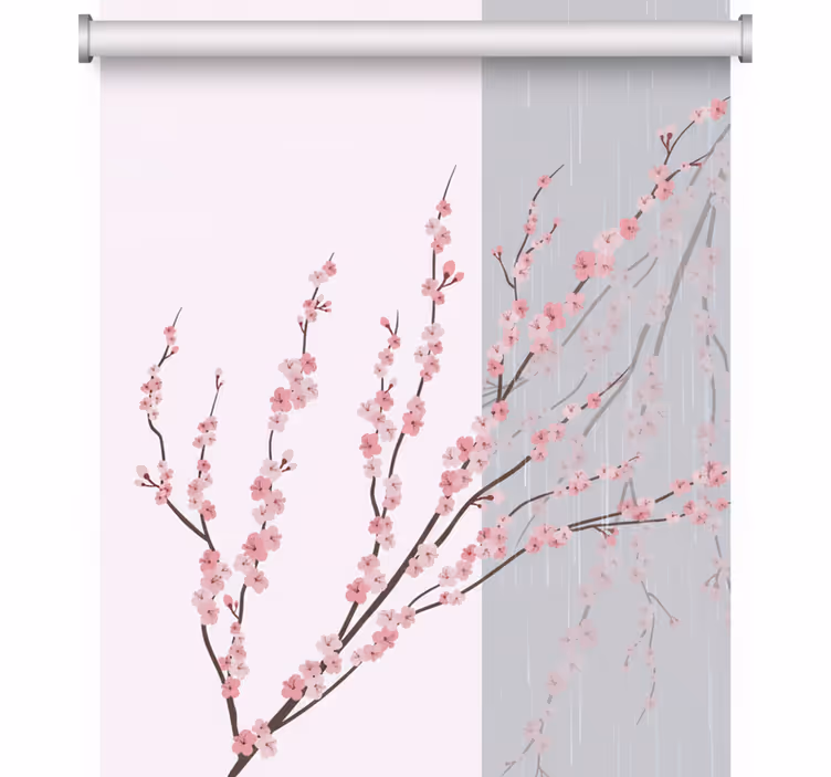 Estore de rolo quarto em cores claras e florais - TenStickers