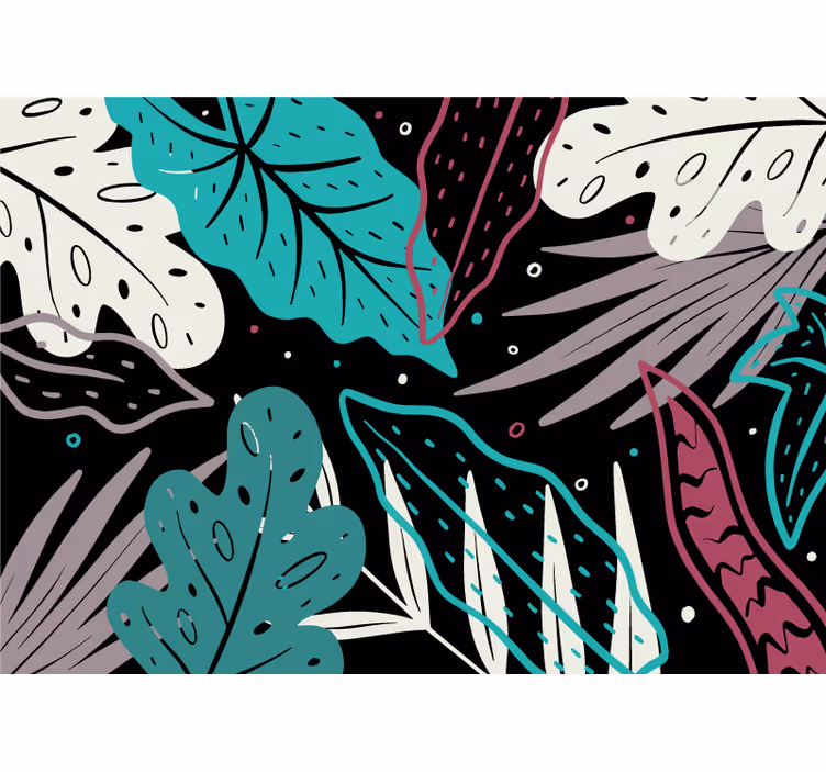 Estore de rolo quarto folhas de banana azuis - TenStickers