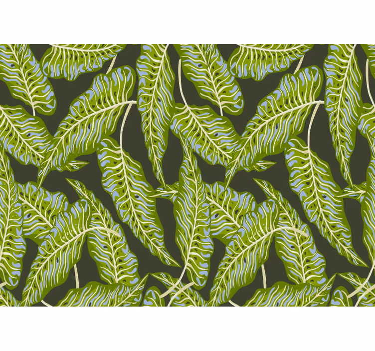 Estore de rolo quarto folhas de bananeira verde escura - TenStickers