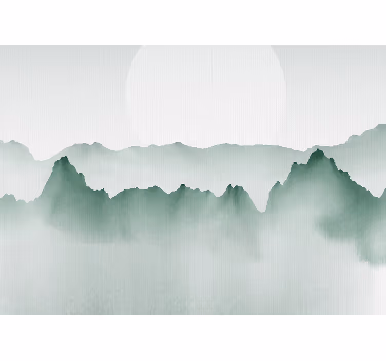 Estore de rolo branco paisagem abstrata japandi - TenStickers