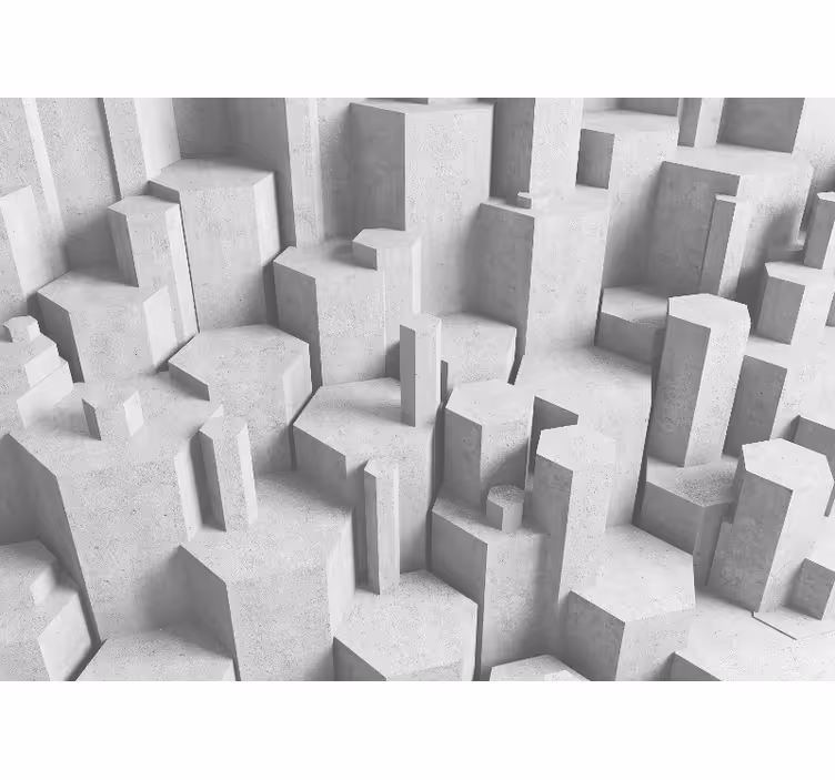 Estore de rolo branco formas geométricas 3d em concreto - TenStickers