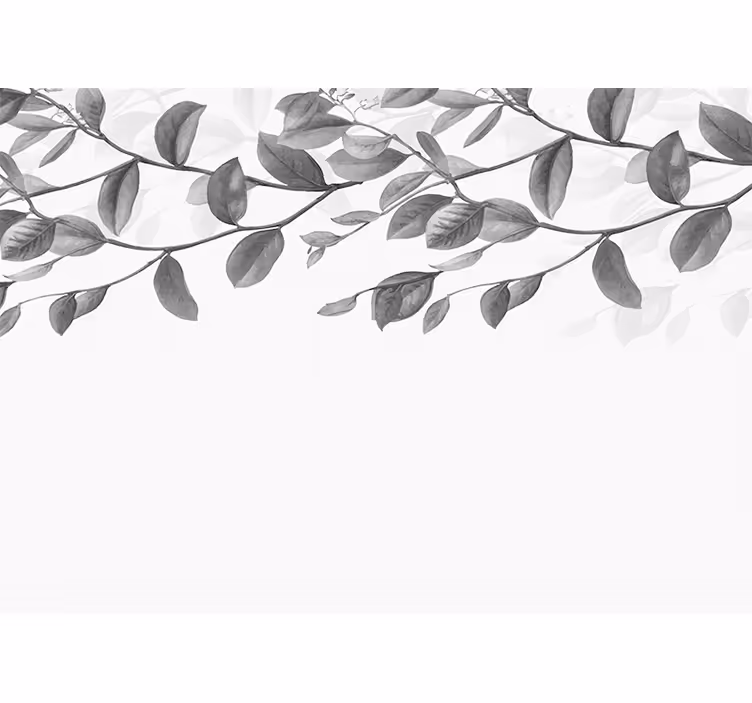 Estore de rolo branco galhos pendurados preto e branco - TenStickers