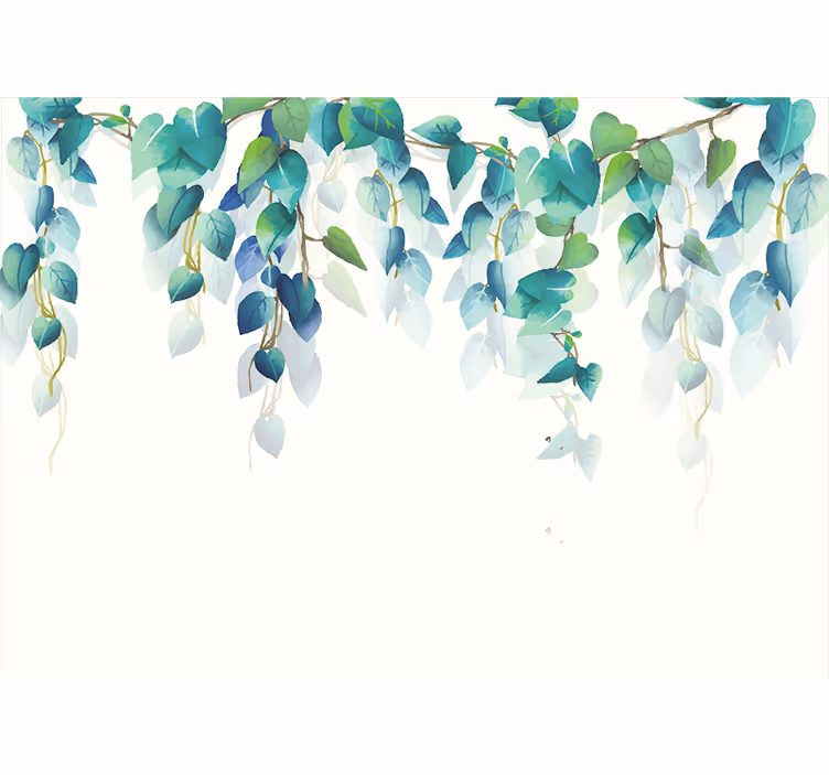 Estore de rolo branco galhos pendentes em aquarela - TenStickers