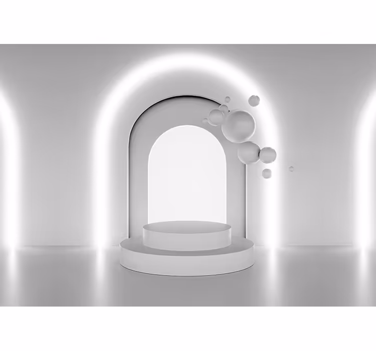 Estore de rolo branco bola branca de ilusão 3d - TenStickers