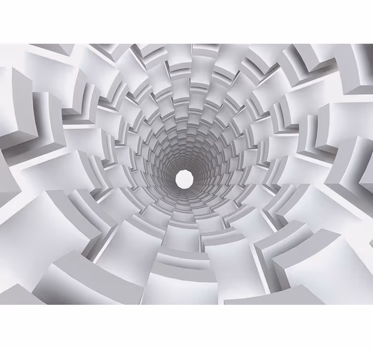Estore de rolo branco efeito túnel em papel 3d - TenStickers