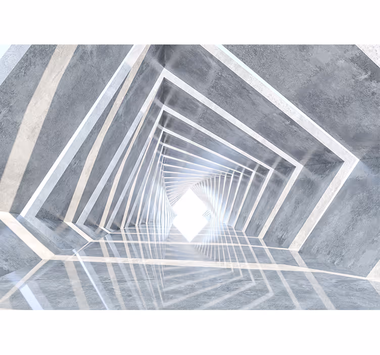 Estore de rolo branco túnel geométrico 3d - TenStickers