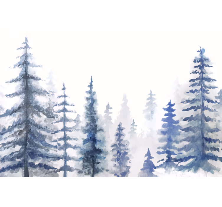 Estore de rolo branco papel de parede floresta neblinosa - TenStickers