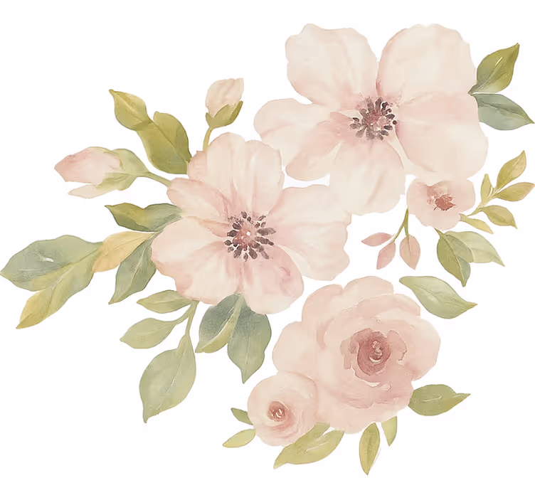 Estore de rolo branco magnólia em aquarela - TenStickers