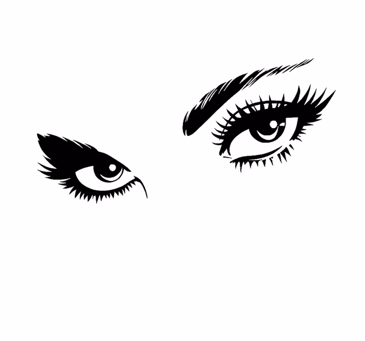 Estore de rolo branco olhos de mulher olhando - TenStickers