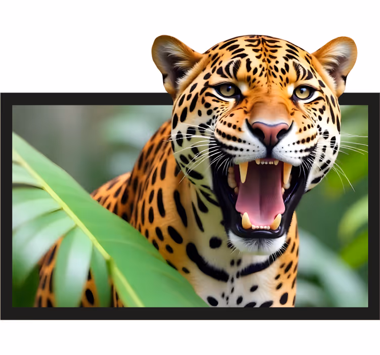 Estore de rolo para sala leopardo emoldurado - TenStickers