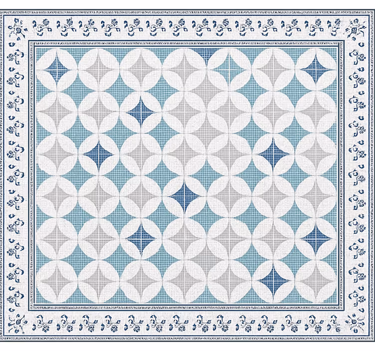 Estore de rolo para sala visual de azulejo vintage azul - TenStickers