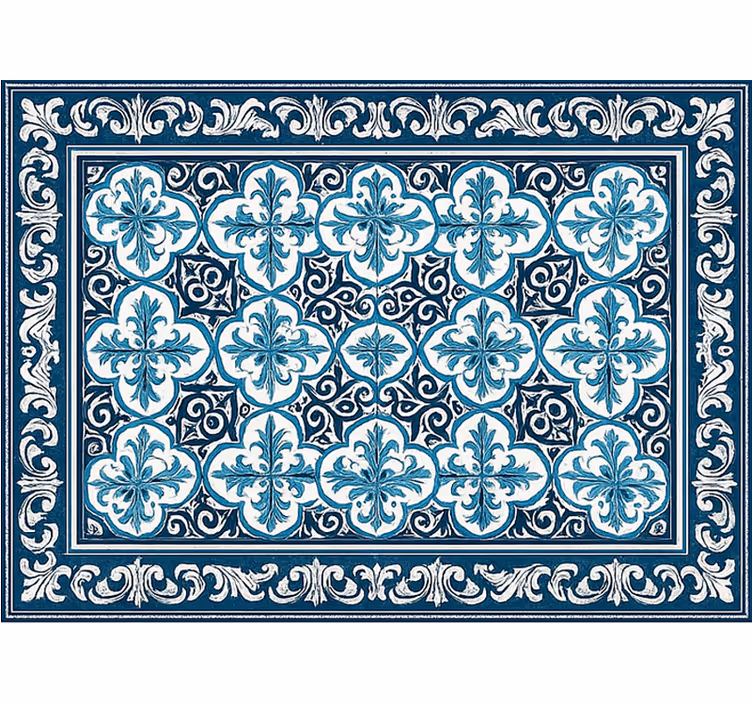 Estore de rolo para sala padrão português azul - TenStickers