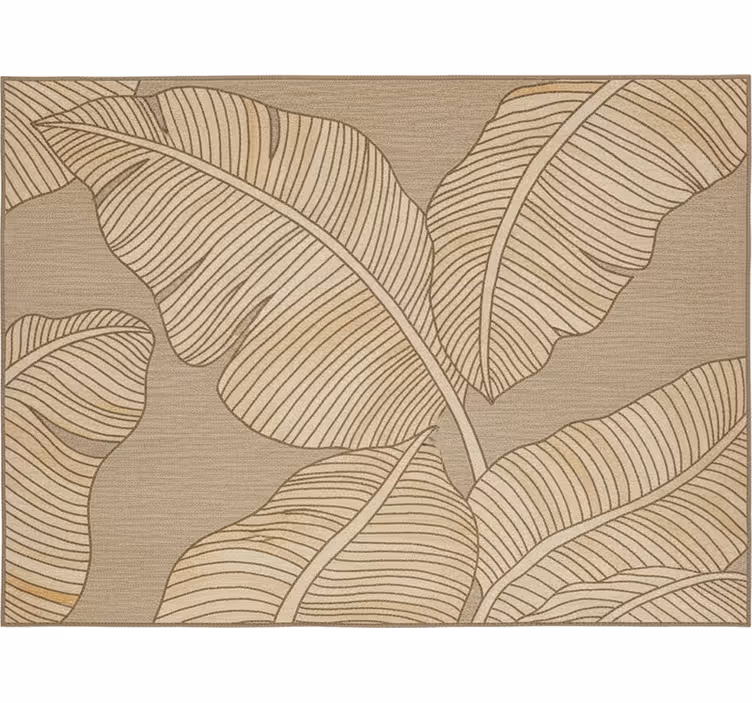 Estore de rolo para sala design de folhas grandes bege - TenStickers