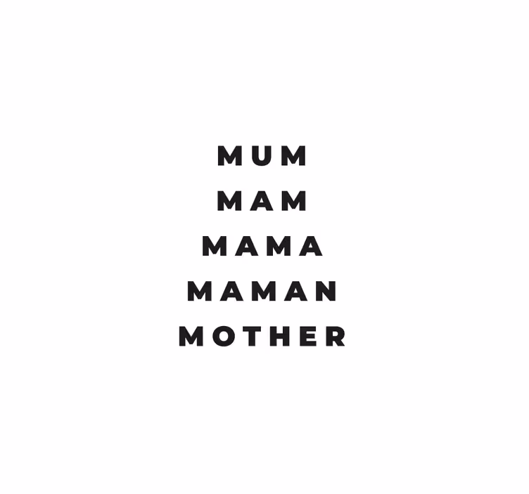 Estore de rolo para sala mãe em várias línguas - TenStickers