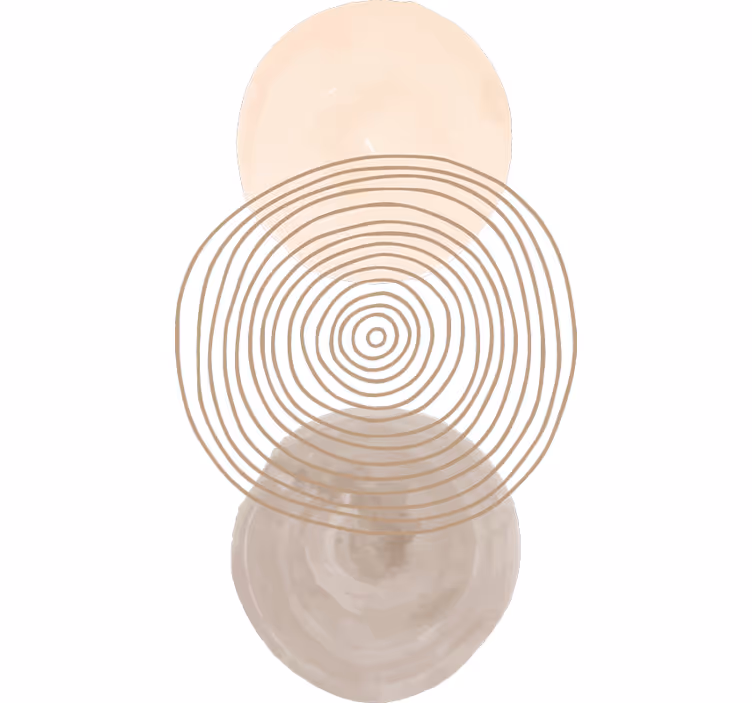 Estore de rolo quarto com formas redondas e linhas - TenStickers