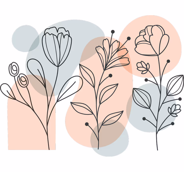 Estore de rolo quarto flores minimalistas - TenStickers