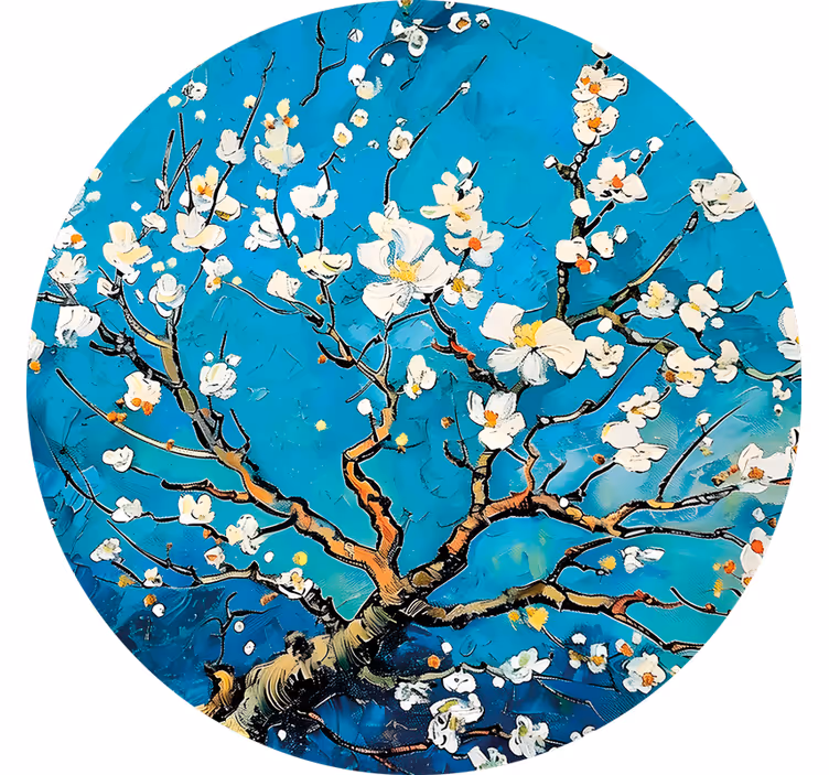Estore de rolo quarto com design azul de flores - TenStickers
